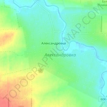 Mappa topografica Александровка, altitudine, rilievo