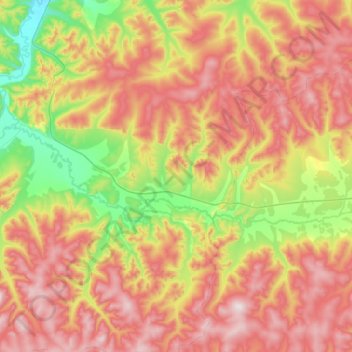 Mappa topografica Арей, altitudine, rilievo