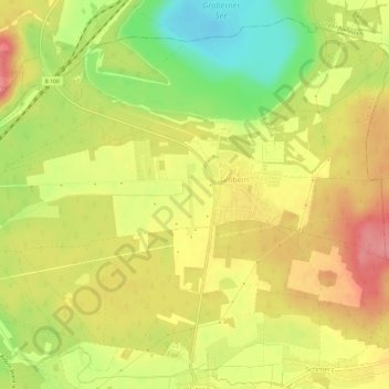 Mappa topografica Gröbern, altitudine, rilievo