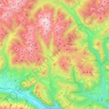 Mappa topografica Castello Tesino, altitudine, rilievo