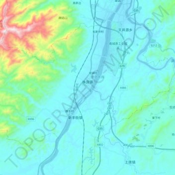 Mappa topografica 株良镇, altitudine, rilievo