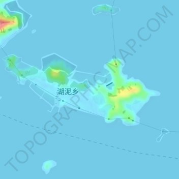 Mappa topografica 湖泥山岛, altitudine, rilievo