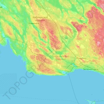 Mappa topografica Полянское сельское поселение, altitudine, rilievo