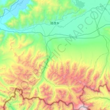 Mappa topografica 琼孜乡, altitudine, rilievo