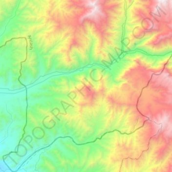 Mappa topografica Cochas, altitudine, rilievo