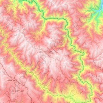 Mappa topografica Churcampa, altitudine, rilievo