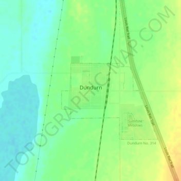 Mappa topografica Dundurn, altitudine, rilievo