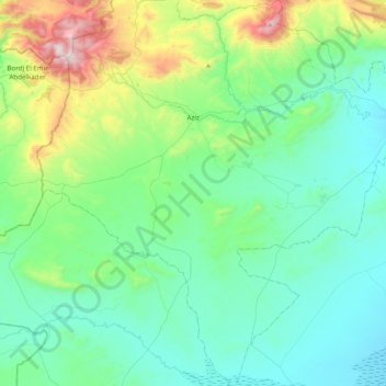 Mappa topografica Aziz, altitudine, rilievo