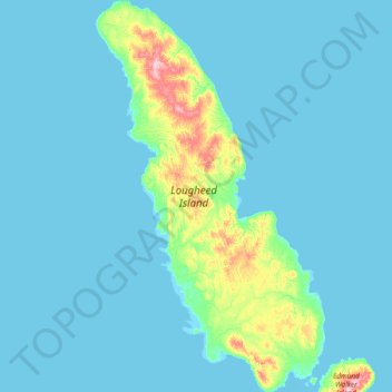 Mappa topografica Lougheed Island, altitudine, rilievo