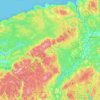 Mappa topografica East Hants District Municipality, altitudine, rilievo