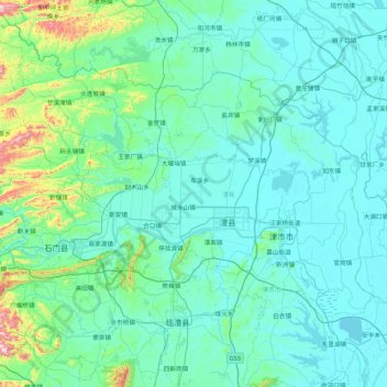 Mappa topografica 澧县, altitudine, rilievo