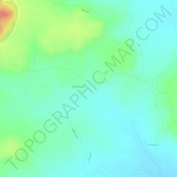 Mappa topografica Jaithari, altitudine, rilievo