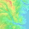 Mappa topografica Toms River, altitudine, rilievo