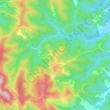 Mappa topografica Rocca Santo Stefano, altitudine, rilievo