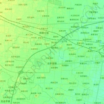 Mappa topografica 赵家圈镇, altitudine, rilievo