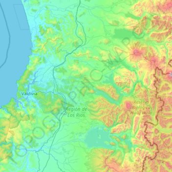 Mappa topografica Provincia de Valdivia, altitudine, rilievo