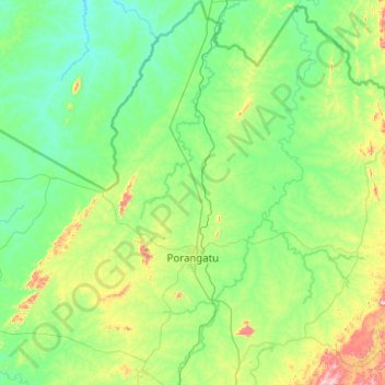 Mappa topografica Porangatu, altitudine, rilievo