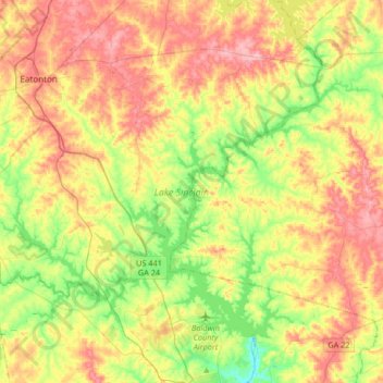 Mappa topografica Lake Sinclair, altitudine, rilievo