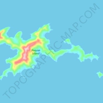 Mappa topografica Boayan Island, altitudine, rilievo