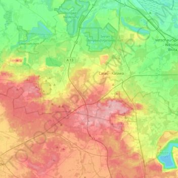 Mappa topografica 03205, altitudine, rilievo