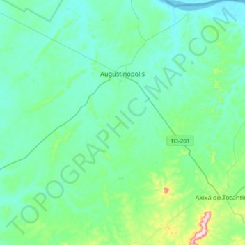 Mappa topografica Augustinópolis, altitudine, rilievo