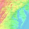 Mappa topografica Maryland, altitudine, rilievo