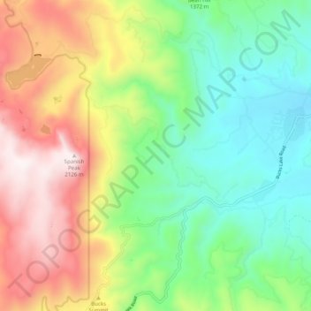 Mappa topografica Meadow Valley, altitudine, rilievo