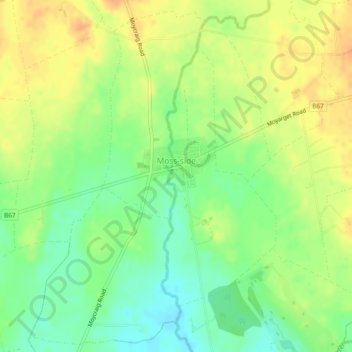 Mappa topografica Mosside, altitudine, rilievo