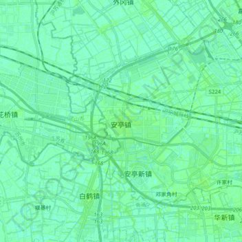Mappa topografica 安亭镇, altitudine, rilievo