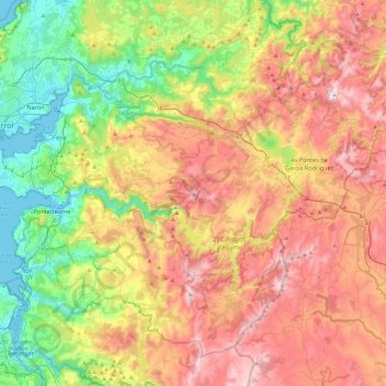 Mappa topografica Eume, altitudine, rilievo