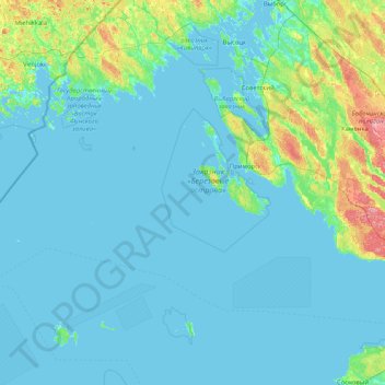 Mappa topografica Приморское городское поселение, altitudine, rilievo