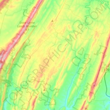 Mappa topografica Monroe Township, altitudine, rilievo