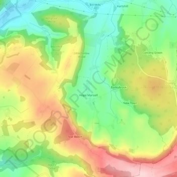 Mappa topografica Hope Mansell, altitudine, rilievo