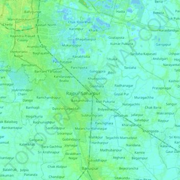 Mappa topografica Sonarpur, altitudine, rilievo