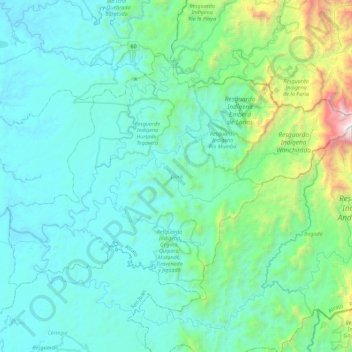Mappa topografica Lloró, altitudine, rilievo