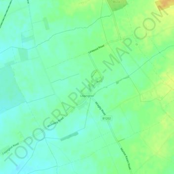 Mappa topografica Lissington CP, altitudine, rilievo