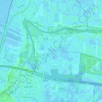 Mappa topografica Spijk, altitudine, rilievo