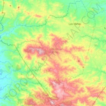 Mappa topografica Distrito Las Minas, altitudine, rilievo