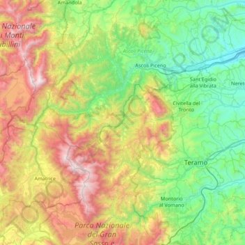 Mappa topografica Tronto, altitudine, rilievo