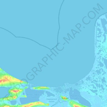 Mappa topografica Темрюкский залив, altitudine, rilievo