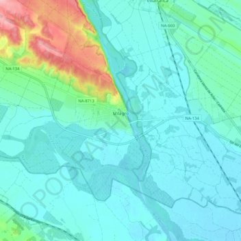 Mappa topografica Milagro, altitudine, rilievo