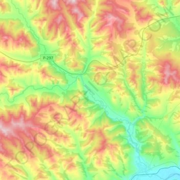 Mappa topografica Урульга, altitudine, rilievo
