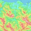 Mappa topografica Urola-Kosta, altitudine, rilievo