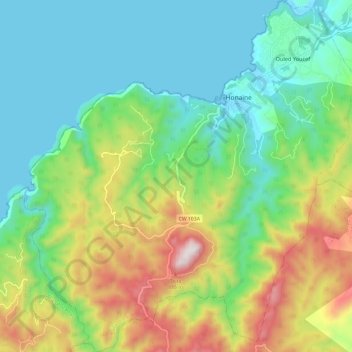 Mappa topografica Honaïne, altitudine, rilievo