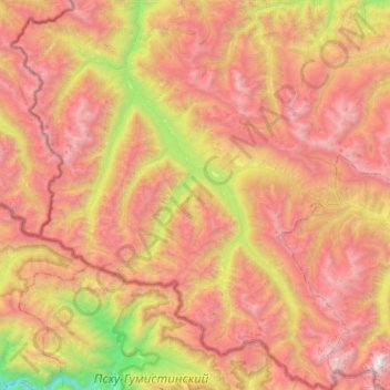 Mappa topografica Загеданское сельское поселение, altitudine, rilievo