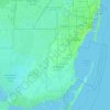 Mappa topografica Miami-Dade County, altitudine, rilievo