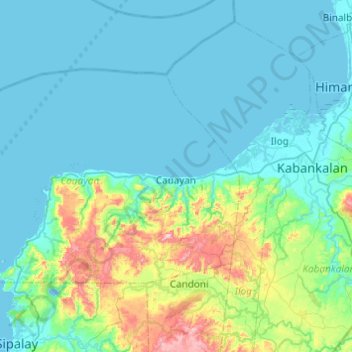 Mappa topografica Cauayan, altitudine, rilievo