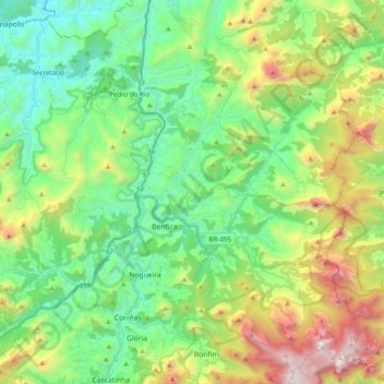 Mappa topografica Itaipava, altitudine, rilievo