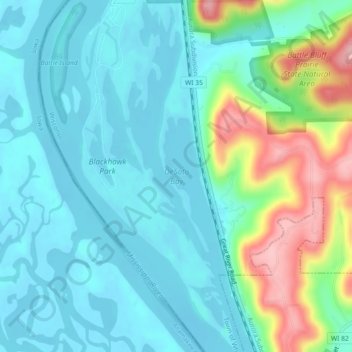 Mappa topografica DeSoto Bay, altitudine, rilievo