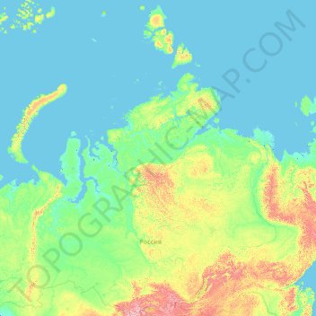 Mappa topografica 西伯利亚联邦管区, altitudine, rilievo